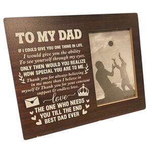 Brown Wooden Dad Photo Frame Gift
